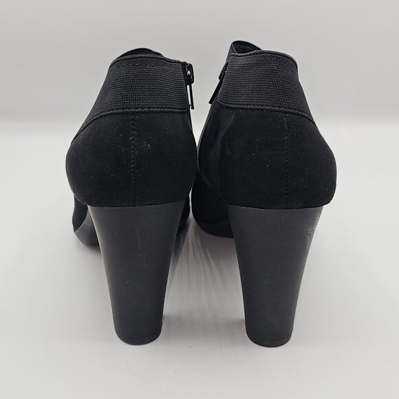 Anne Klein AKSPORT Heeled Ankle Bootie| Black Faux Suede | Size 11 | NWOT - Picture 5 of 8